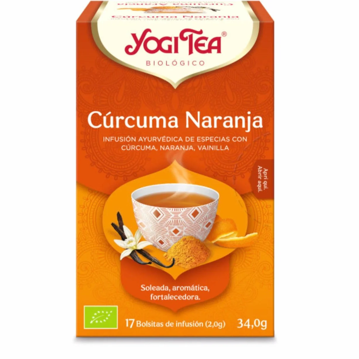 Yogi Tea Cúrcuma Naranja con Vainilla Infusión Ayurvédica 17 bolsitas 30,6g