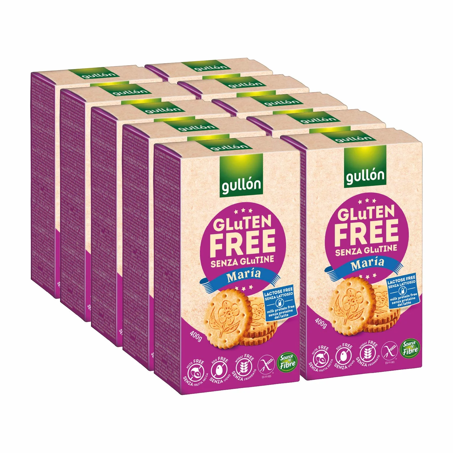 Gullón Galleta María Sin Gluten 4000 g Pack de 10