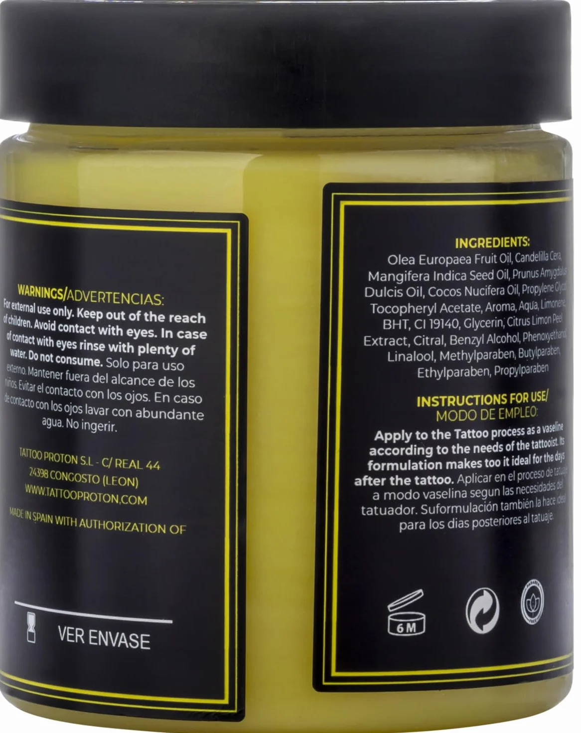 Proton Colours Obsession Tattoo Butter 250ml Crema para Tatuaje Amarillo