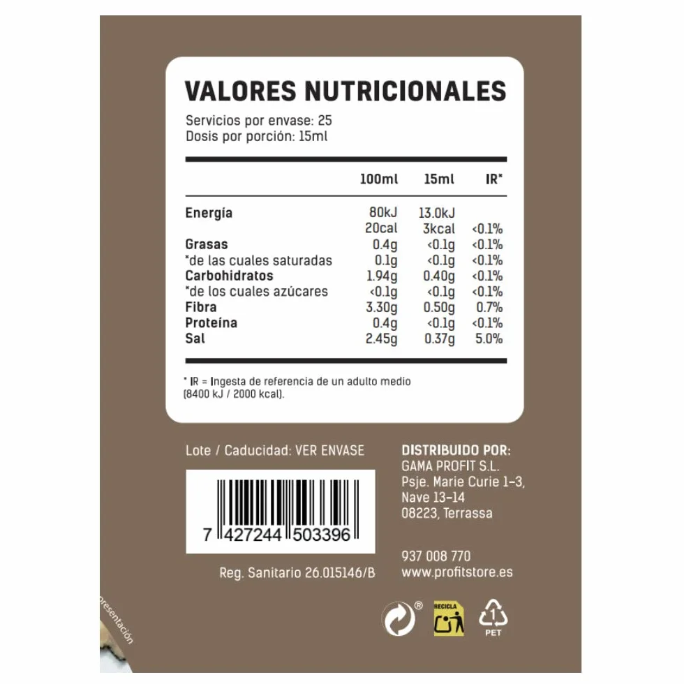 PROFIT Yummy Sauce Salsa baja en calorías 0% grasas y azúcares añadidos Sin lactosa 375 ml