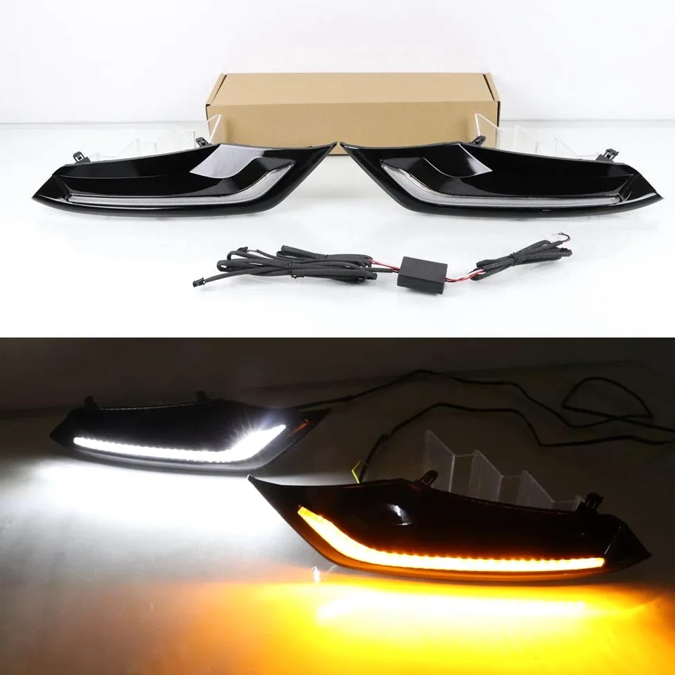 Luces diurnas LED DRL para compatible for Mazda 3 Axela desde 2019 2020, LED parachoques delantero DRL + streamer amarillo luces de señalización
