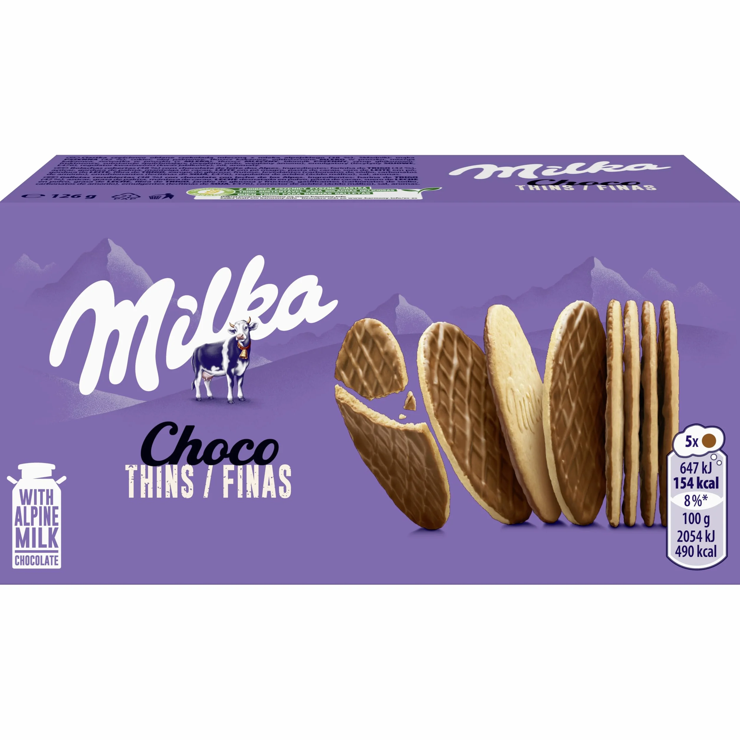 Milka Choco Finas Galletas con Chocolate con Leche 126 g