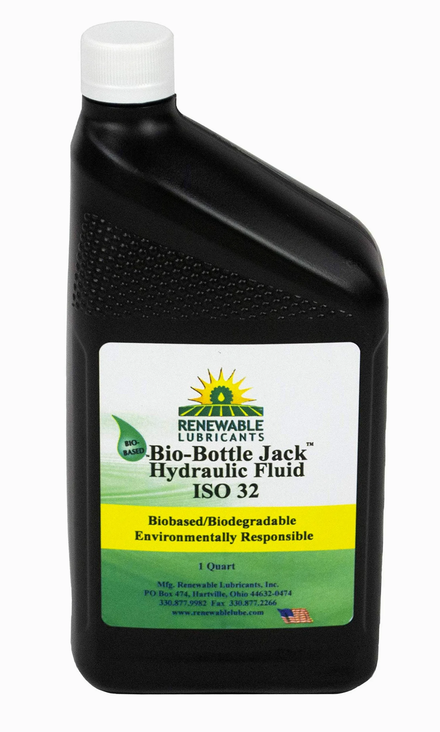 Renovables lubricantes bio-bottle Jack ISO 32 hidráulico lubricante, 1 Qt botella