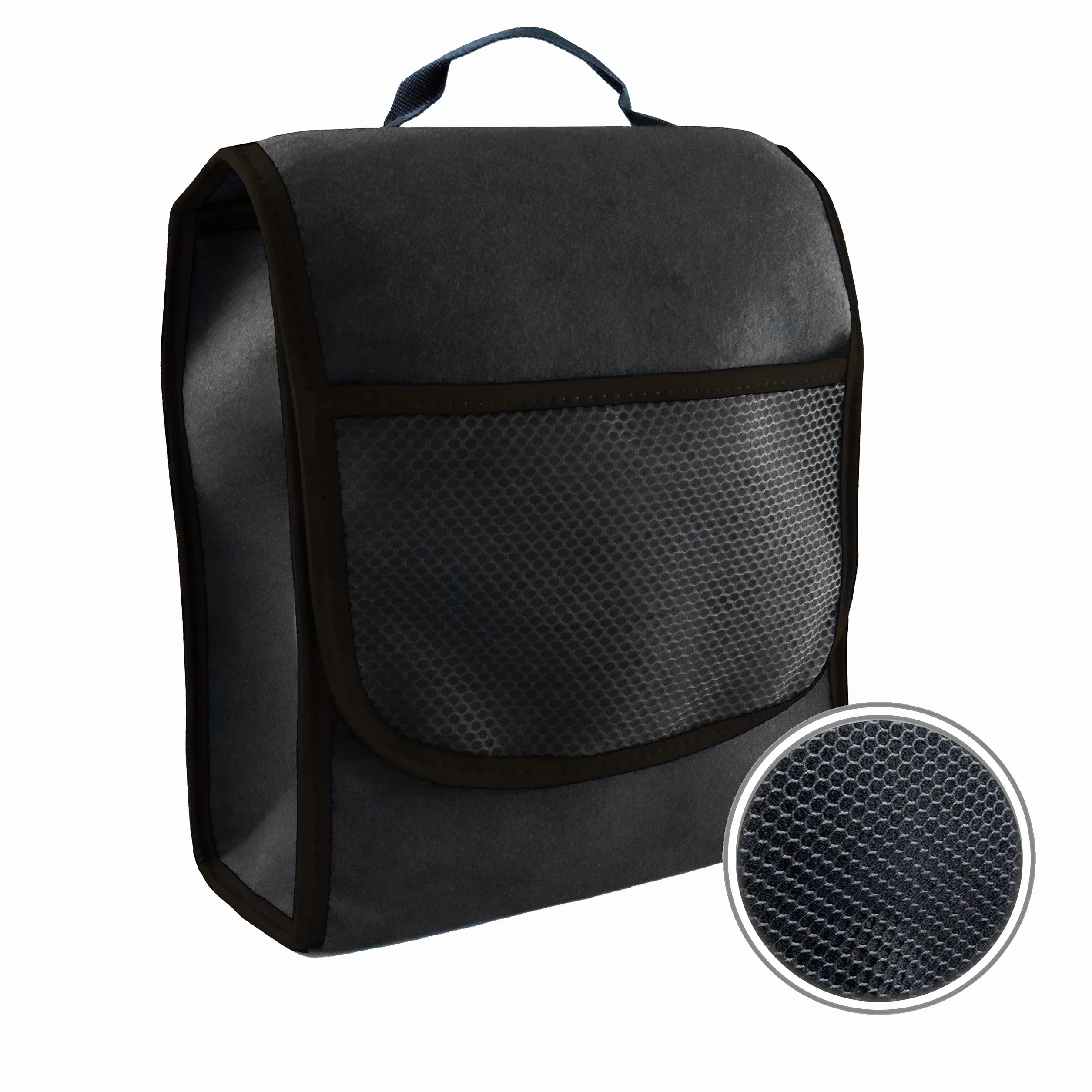Bolsa para maletero, pequeña organizadora para coche, maletero de coche, bolsa con cierre de gancho y anillo (negro)