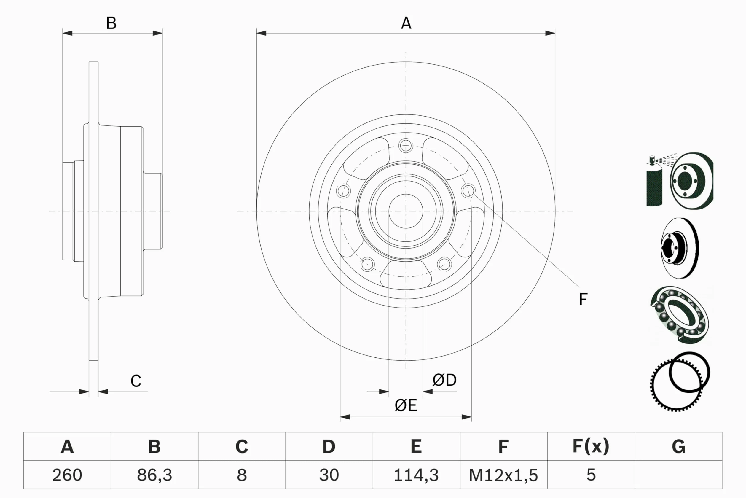 Bosch BD2713 Discos con rodamiento integrado, certificación ECE-R90, 1 juego de 2 discos