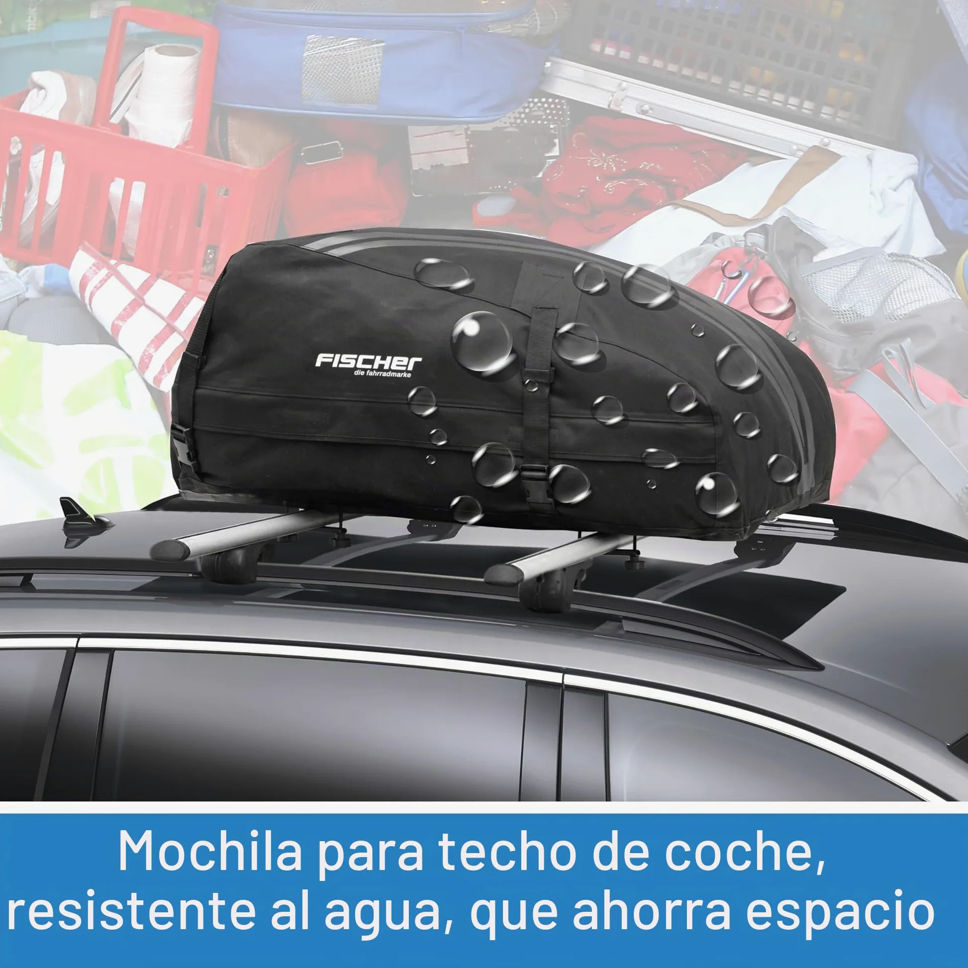 FISCHER 126000 - Cofre para techo (plegable, resistente al agua, 270 L, con bolsa de almacenamiento)