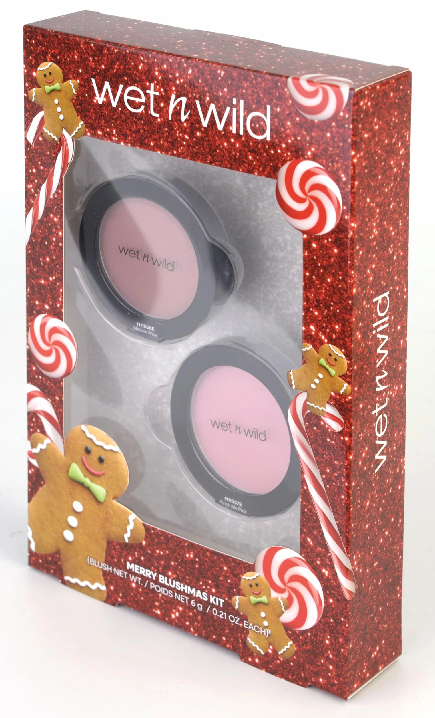 Wet n Wild Merry Blushmas Set, Caja de Maquillaje con 2 Blush en Crema y Iluminador