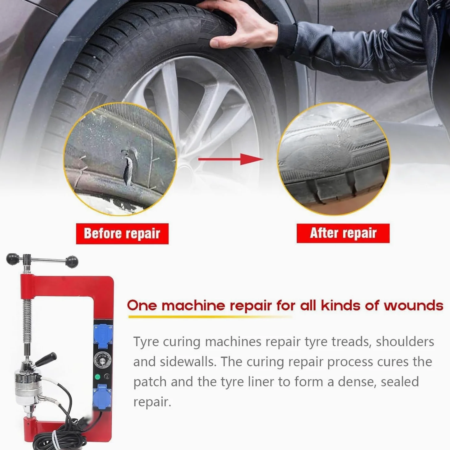 Kit de reparación de neumáticos ajustable para vulcanización de automóviles y camiones, múltiples moldes, herramienta de fijación eficiente para mecánicos