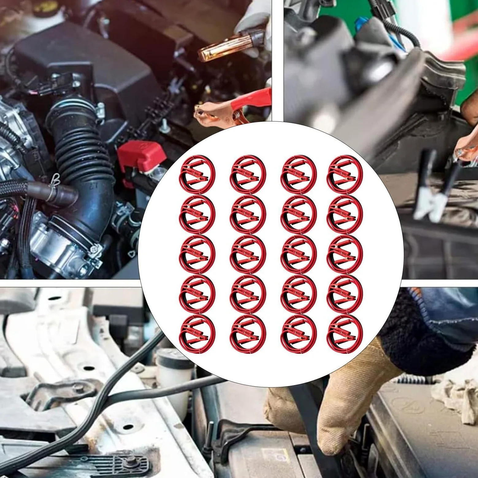 Pinzas De Arranque 20 Piezas De Repuesto Pinzas Y Cables De Arranque Para | Cables De Refuerzo De Batería De Automóvil Para Automóvil Coche Sedán SUV Pickup Camión Remolque Hogar Garaje Y