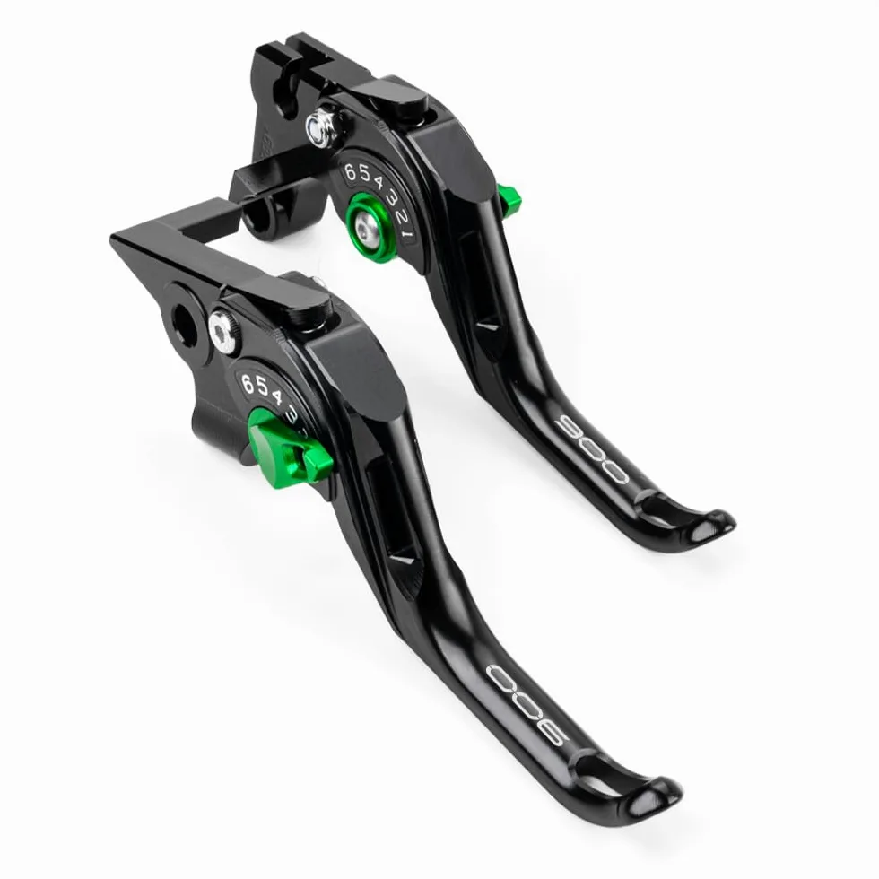 Palanca de pinza de freno CNC de motocicleta Compatible con Z900 Z 900 2017 2018 2019 2020 2021 2022 2023 2024 Palanca de freno de embrague Palanca de agarres ajustables (Verde)