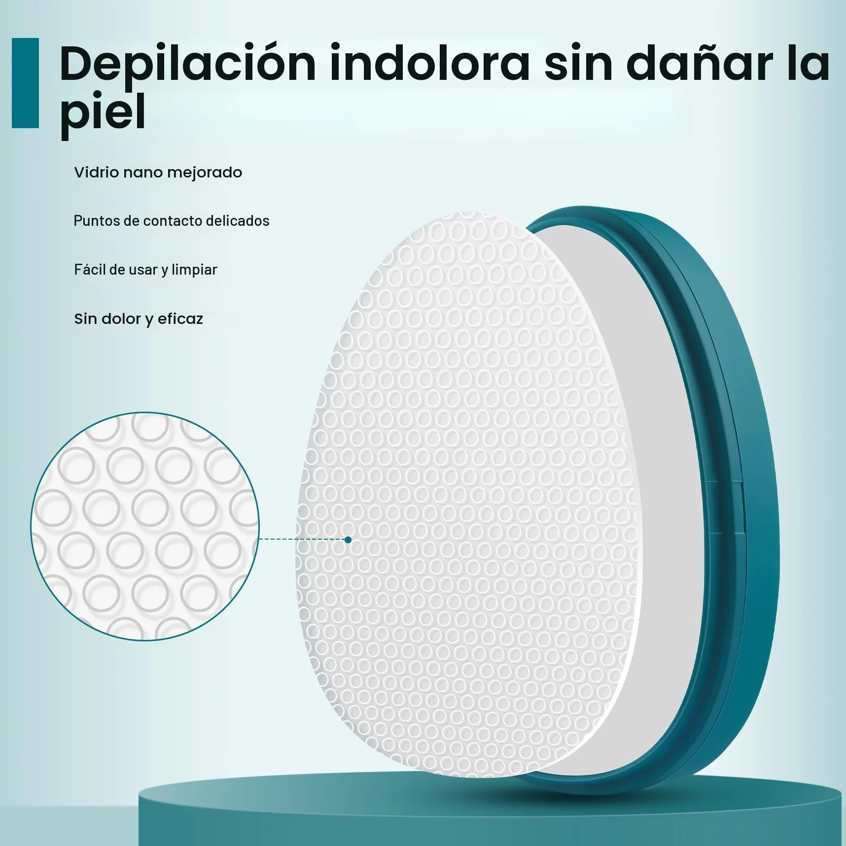 BEZOX Depilador de Vidrio Nano con Superficie de Pulido Mejorada - Depilación sin Dolor Reutilizable