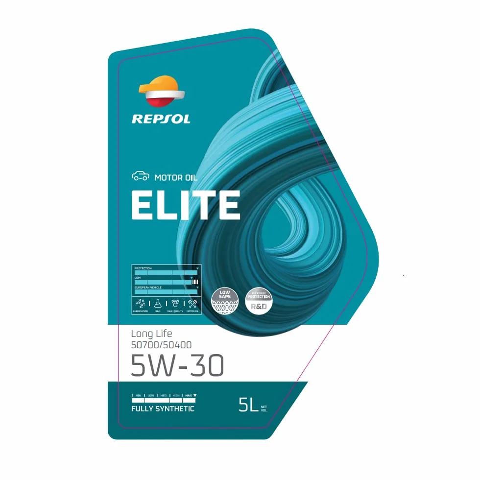REPSOL ELITE LONG LIFE 50700/50400 5W-30 5L aceite lubricante sintético para coche