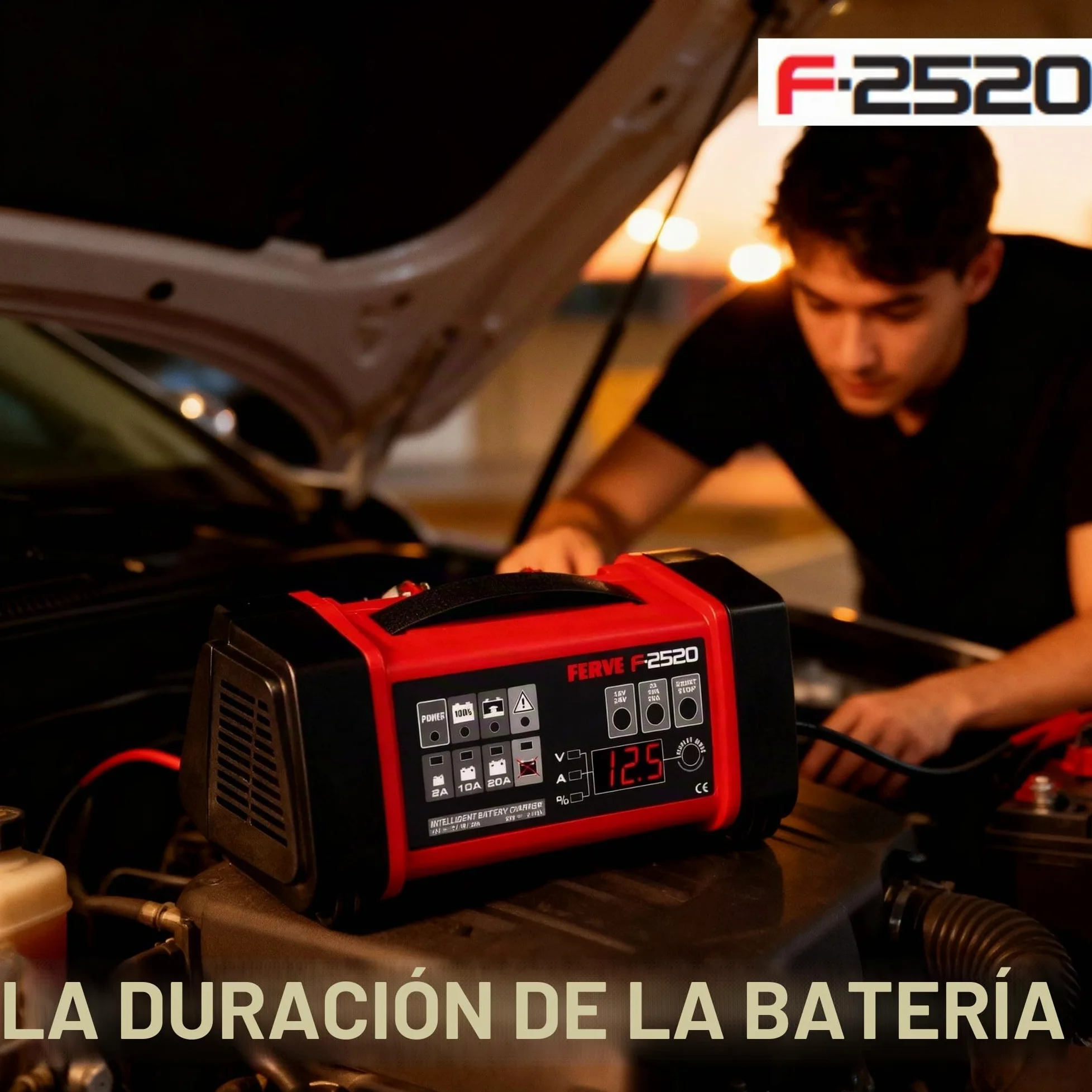 Ferve F-2520 Cargador Automático de Baterías de Plomo Ácido