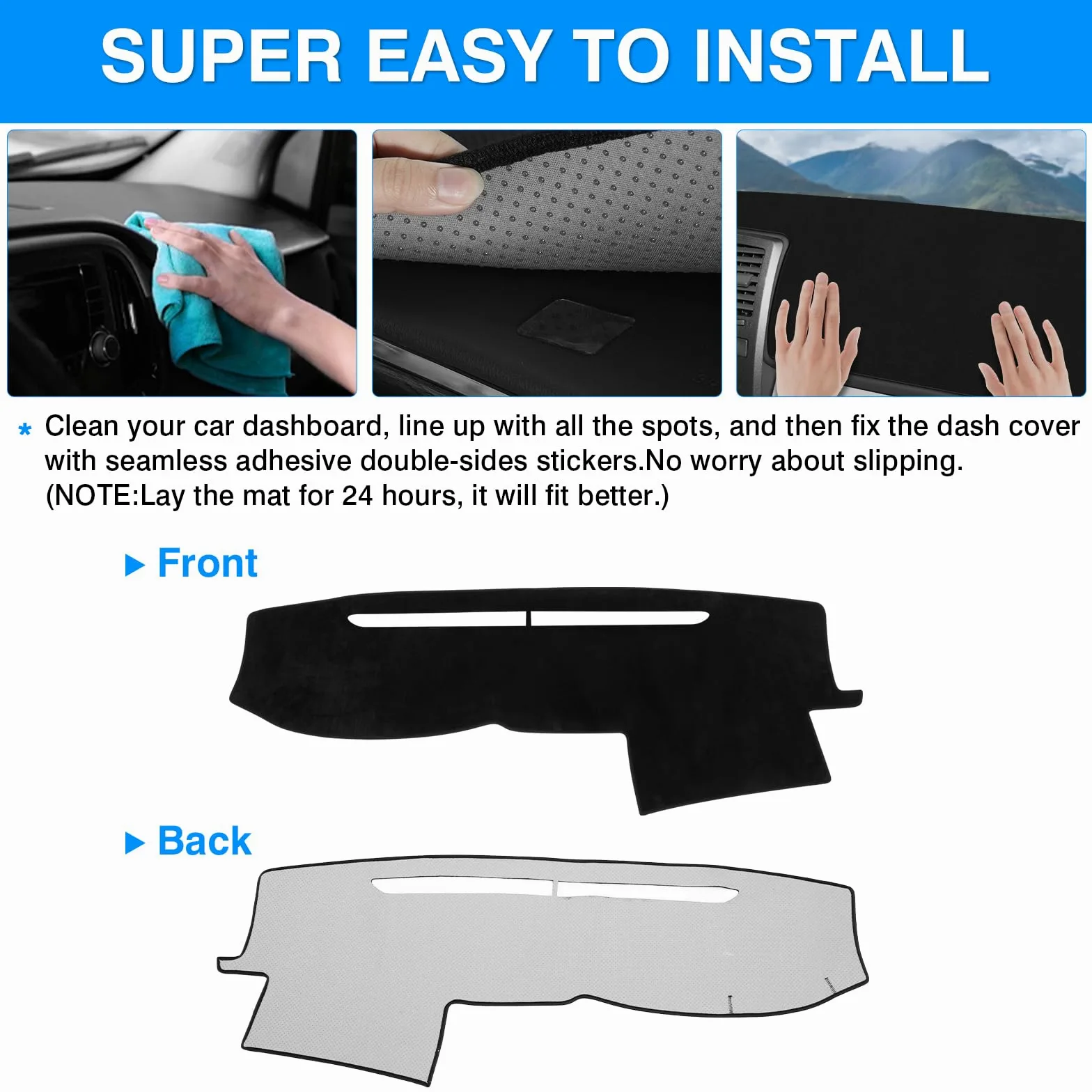 Autorder Alfombrilla de Cubierta de salpicadero para Toyota 4Runner 2003 2004 2005 2006 2007 2008 2009, Accesorios para salpicadero, Protector de Rayos UV (sin Altavoz de salpicadero)