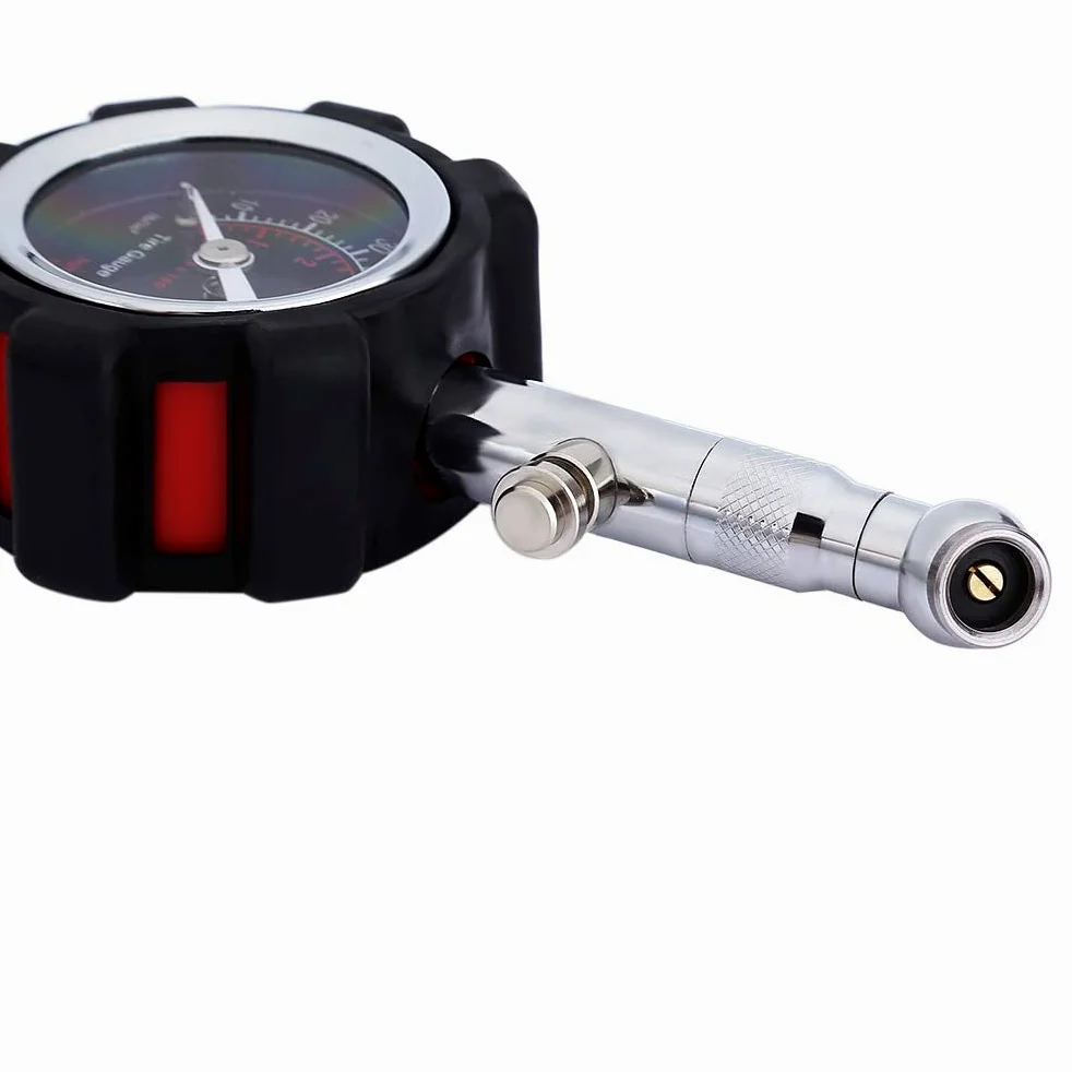 HMTE Manómetro de presión de neumáticos de Alta precisión, Color Negro, 100 PSI, Compatible con manómetro de presión de Aire de Coche preciso, Compatible con Coches, Camiones y Motocicletas