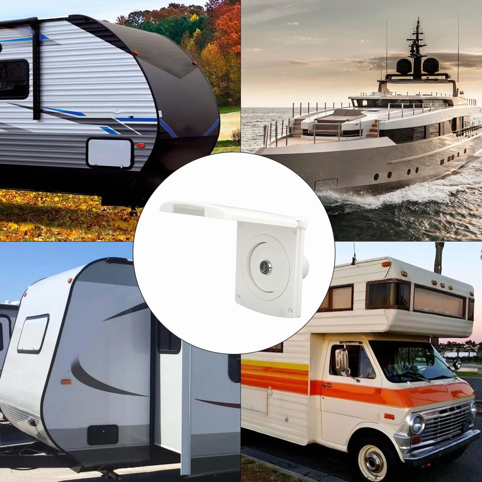 Entrada de rv, tapa de agua bloqueable grado de ingeniería asa ip44 equipo de tanque de llenado de entrada impermeable a prueba de fugas con 2 llaves para autocaravana camping remolque caravana barco