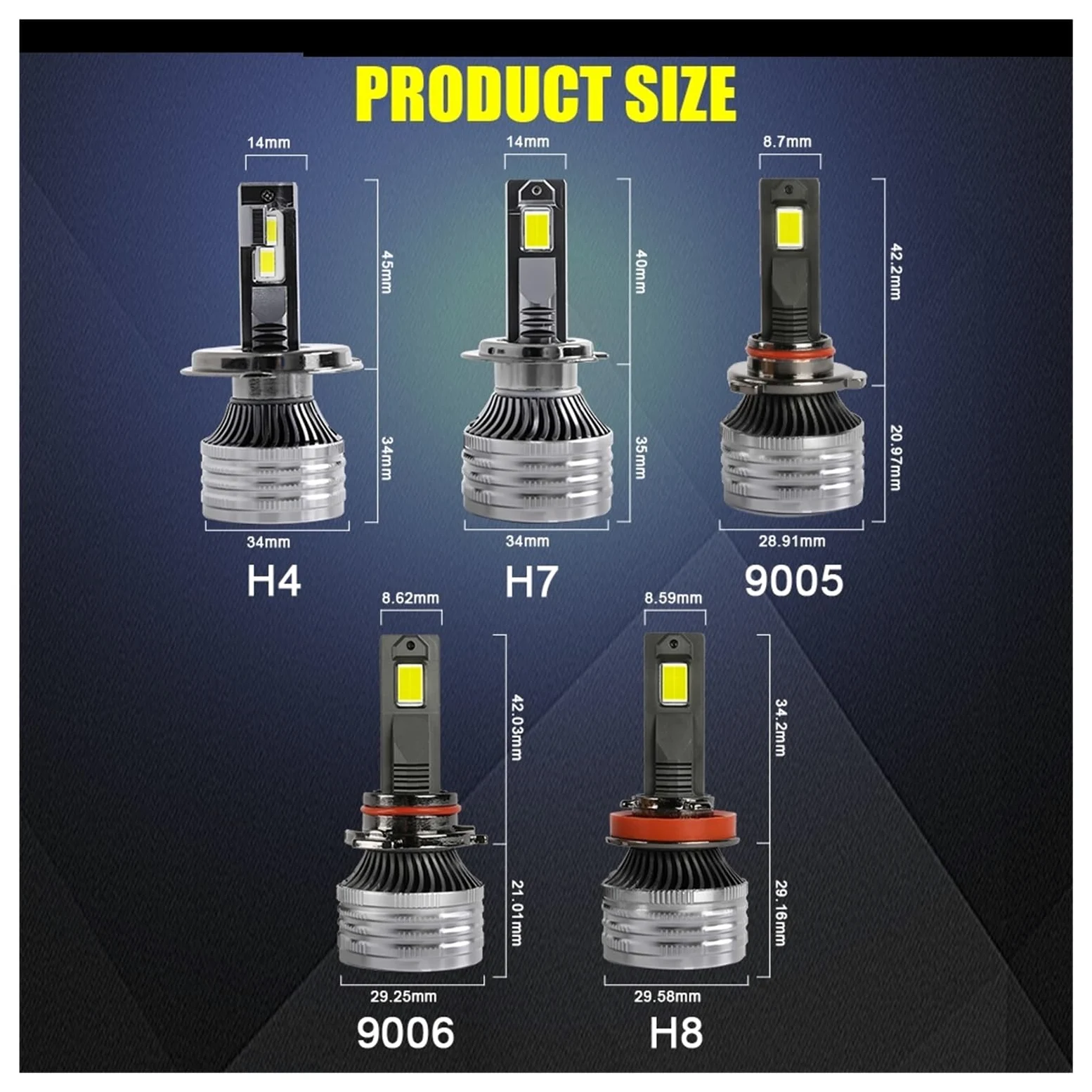 150W 30000LM H4 H7 H11 9005/HB3 9006/HB4 las bombillas LED más brillantes for coche 12V 6000K bombillas LED for faros delanteros con Canbus(H7)