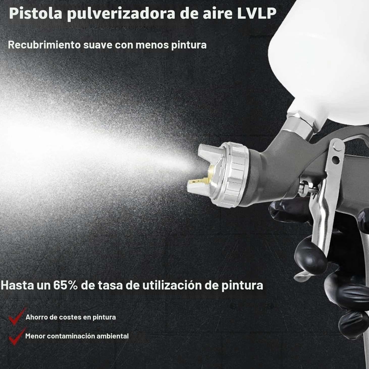 Pistola de pulverización LVLP​, Pulverizador de Pintura para automóviles con boquillas de 1,3/1,5/1,7/2,0 mm, para Pintura de Casas, Recubrimiento de armarios y Bricolaje
