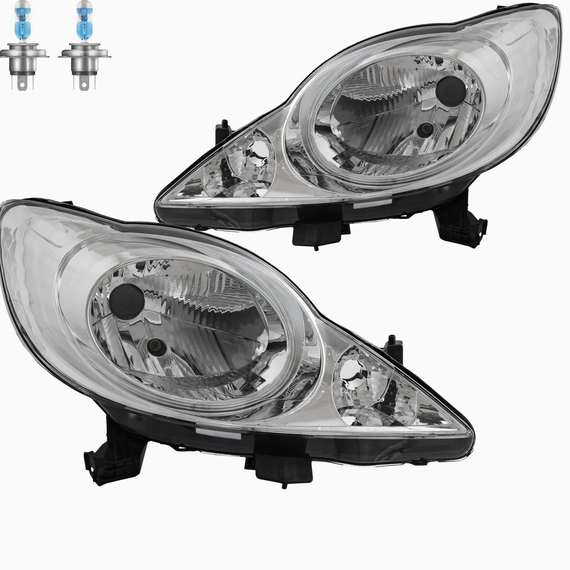 EISENFELS 70803192 - Juego de faros delanteros (derecha e izquierda, incluye bombilla H4 Night Breaker compatible con 107)