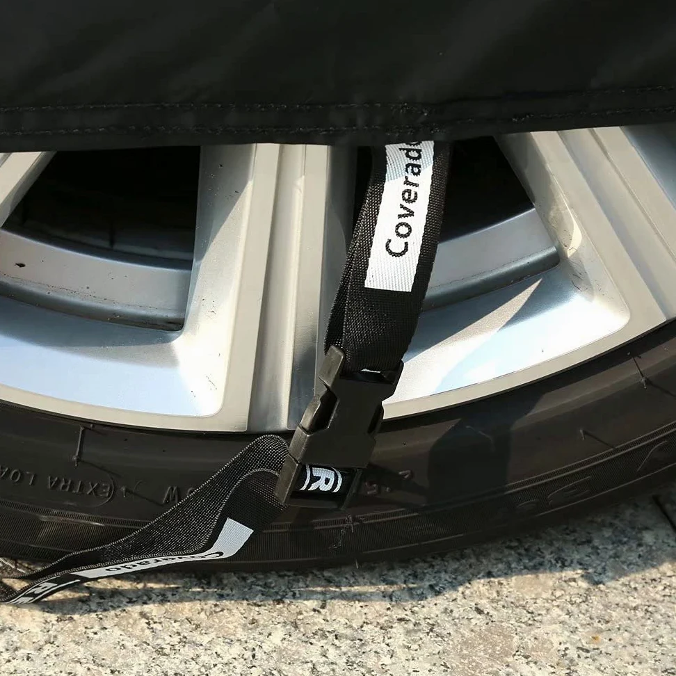 Coverado - Funda Impermeable para automóvil, para Todo Tipo de Clima, protección UV con Puerta de Cremallera, Respaldo de algodón, protección contra Granizo, Resistente al Viento, Ajuste Universal