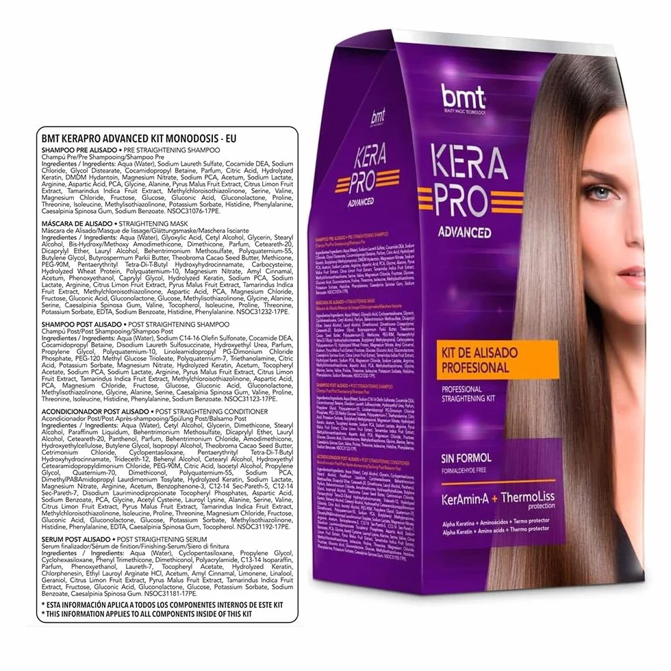 KATIVA BMT KERAPRO Advanced Kit de Alisado Profesional Keramin-A ThermoLiss Sin Formol 240 ml