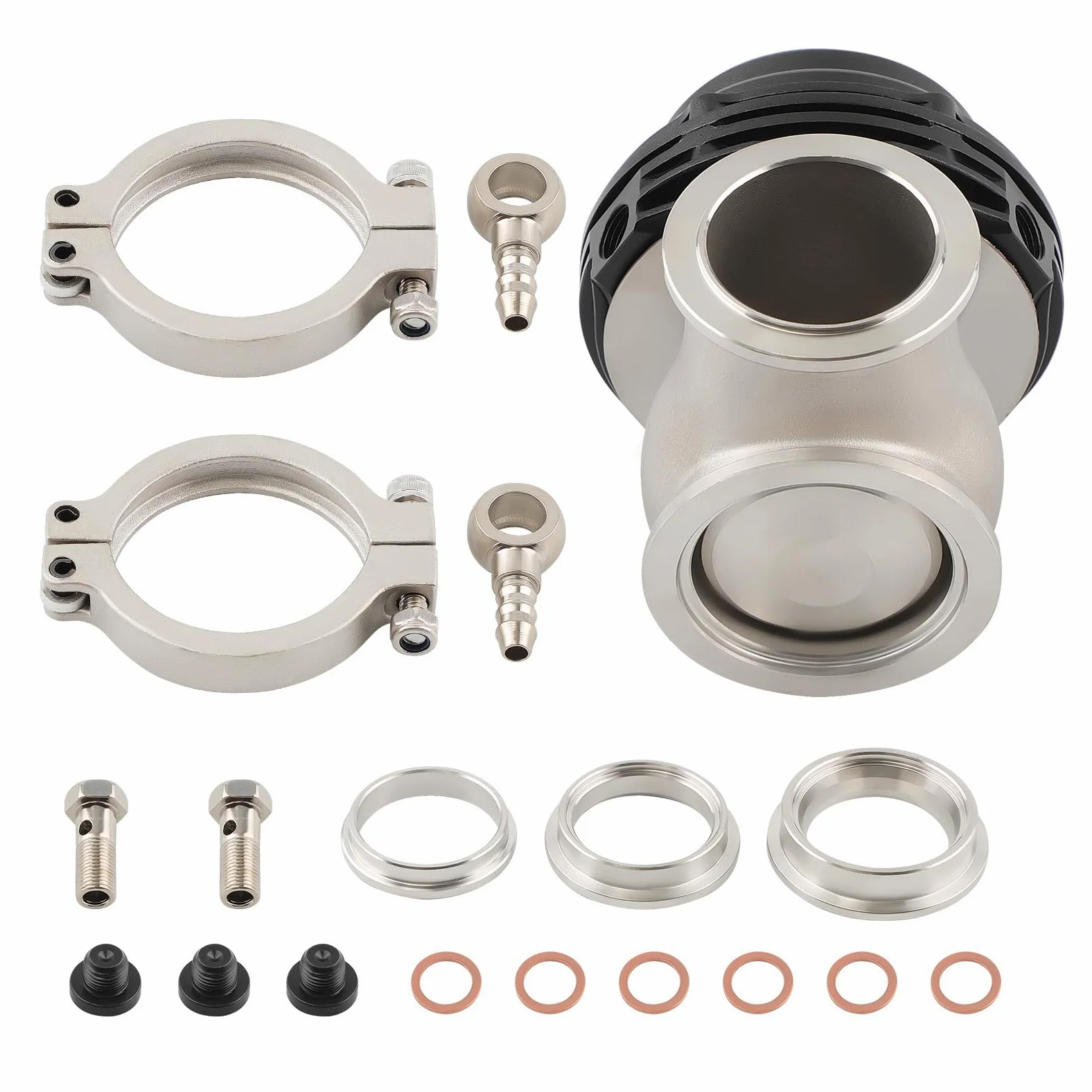 maXpeedingrods Válvula de descarga turbo universal de 38 mm Válvula de descarga Válvula universal con resorte de banda en V 8 PSI/22 PSI