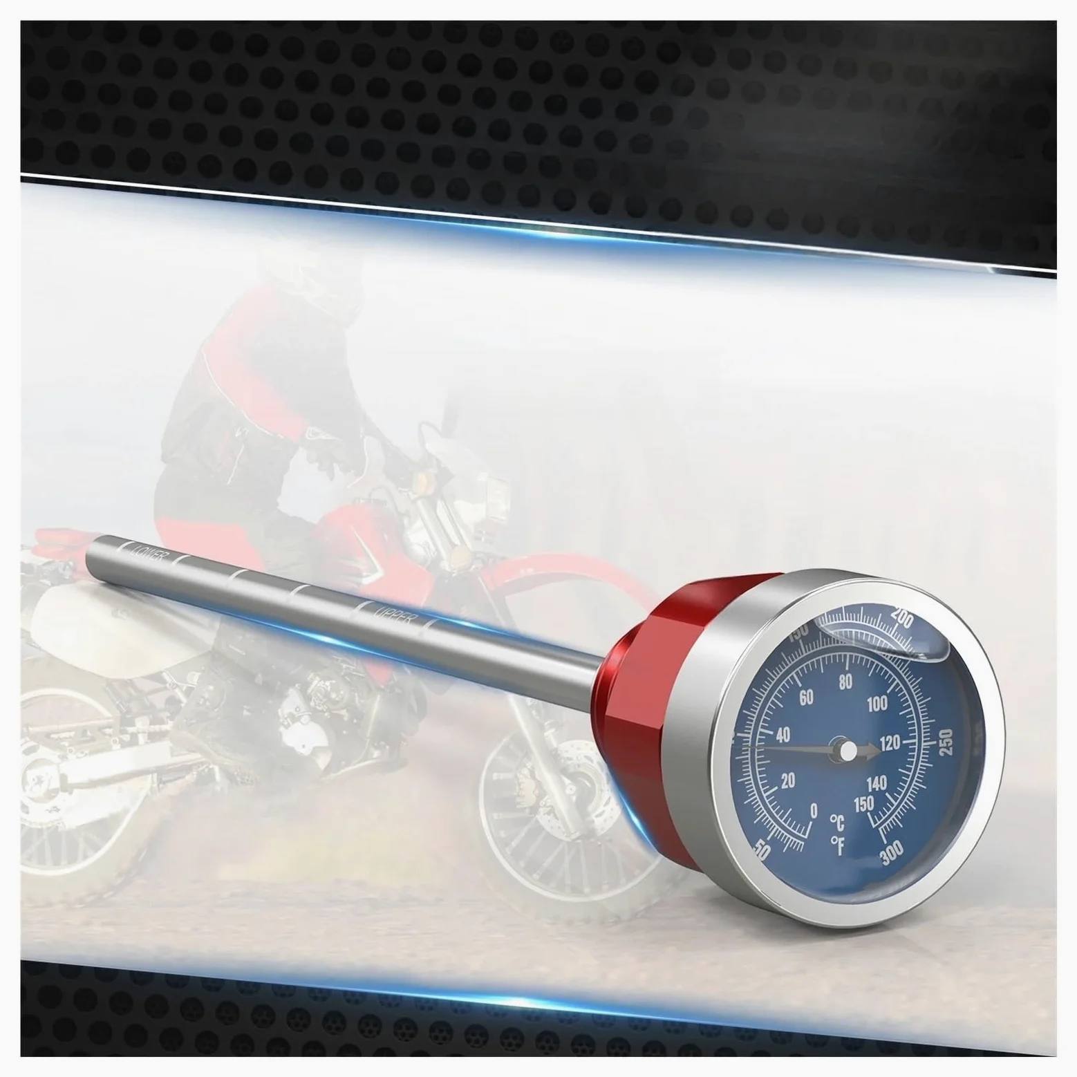 Tanque Aceite Varilla Accesorios Modificados para Motocicletas Varilla Nivel Aceite con Indicador Temperatura Indicador Nivel Aceite Varilla Nivel para XR650L 93-24