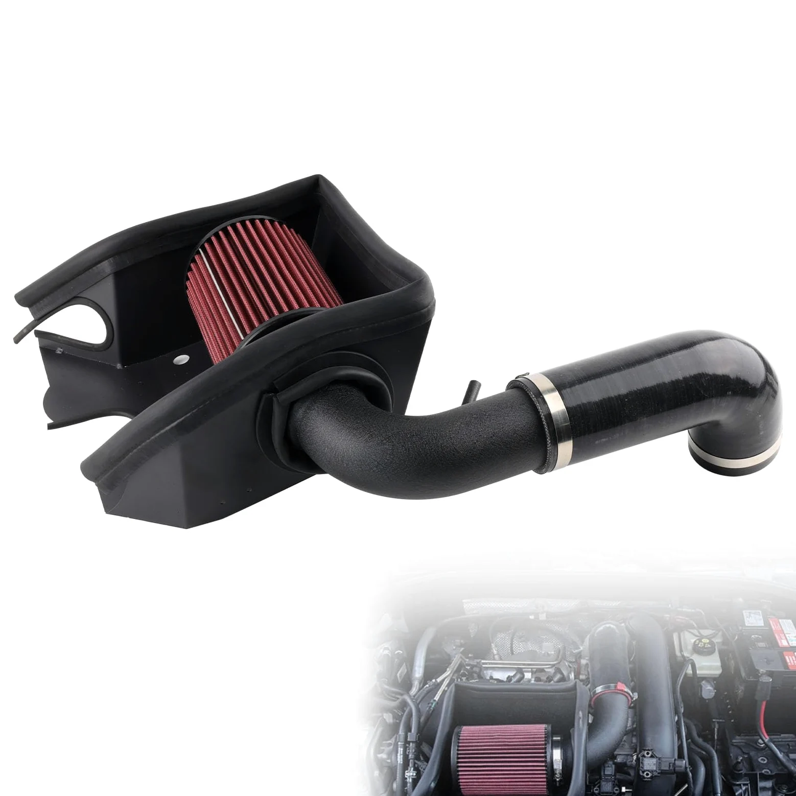 Kit de admisión de aire frío compatible con motores Audi A3 Q2 Q3 VW Golf MK7 1.4L EA211, sistema de admisión de aire de alto rendimiento con escudo térmico