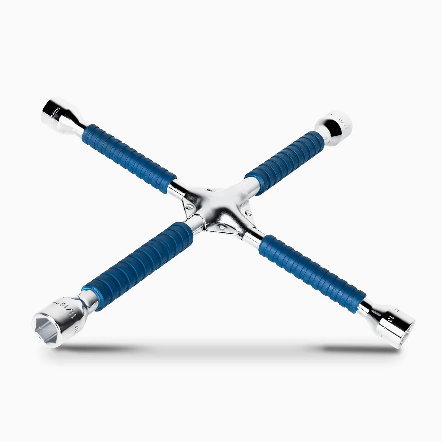 ETERNA Llave de cuatro vías profesional de 18 pulgadas, llave cruzada para tuercas de rueda de coche, llave universal resistente, herramienta de reparación de neumáticos de coche de acero al carbono