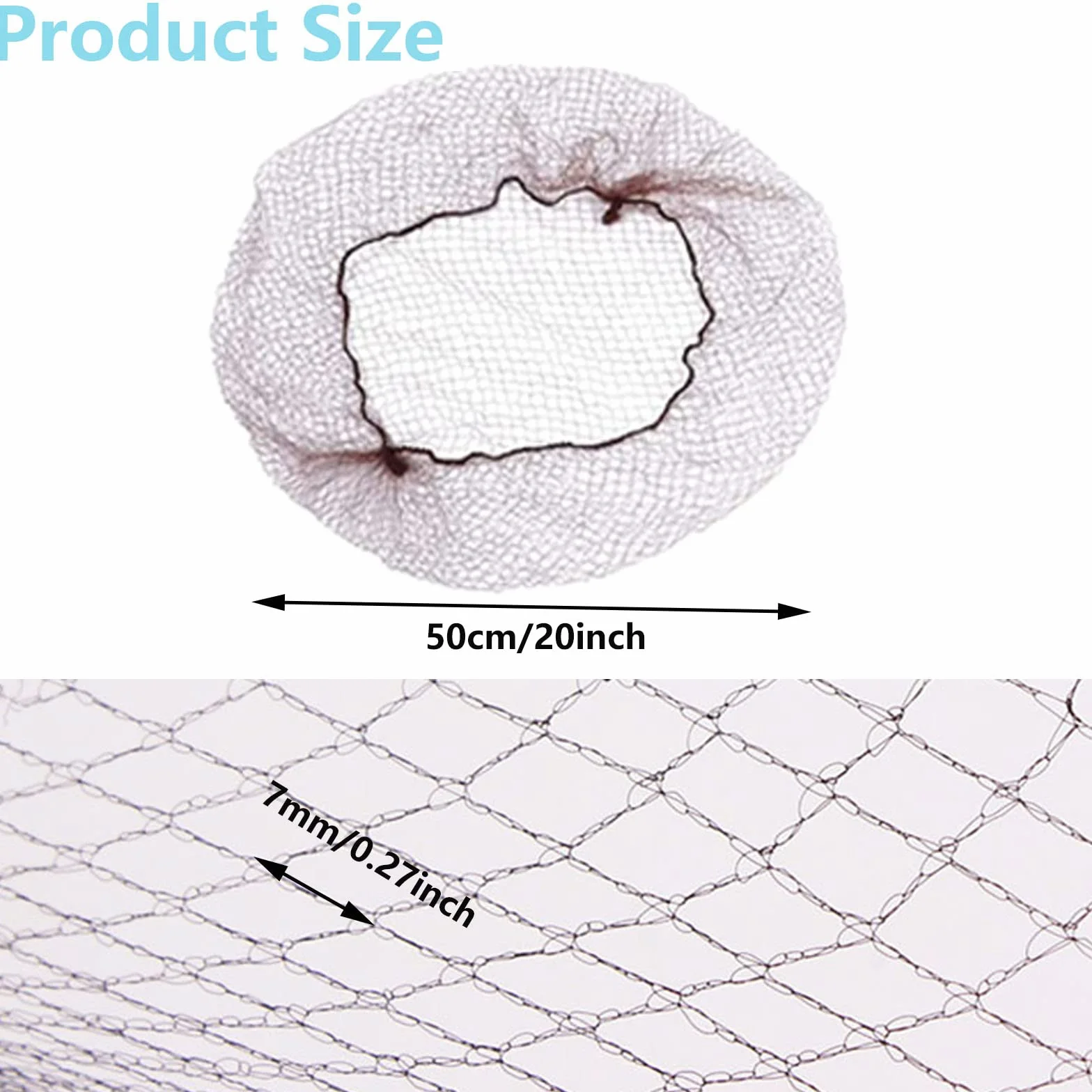 Redecilla Pelo Invisible Nylon 25 pcs con Borde Elástico para Moño