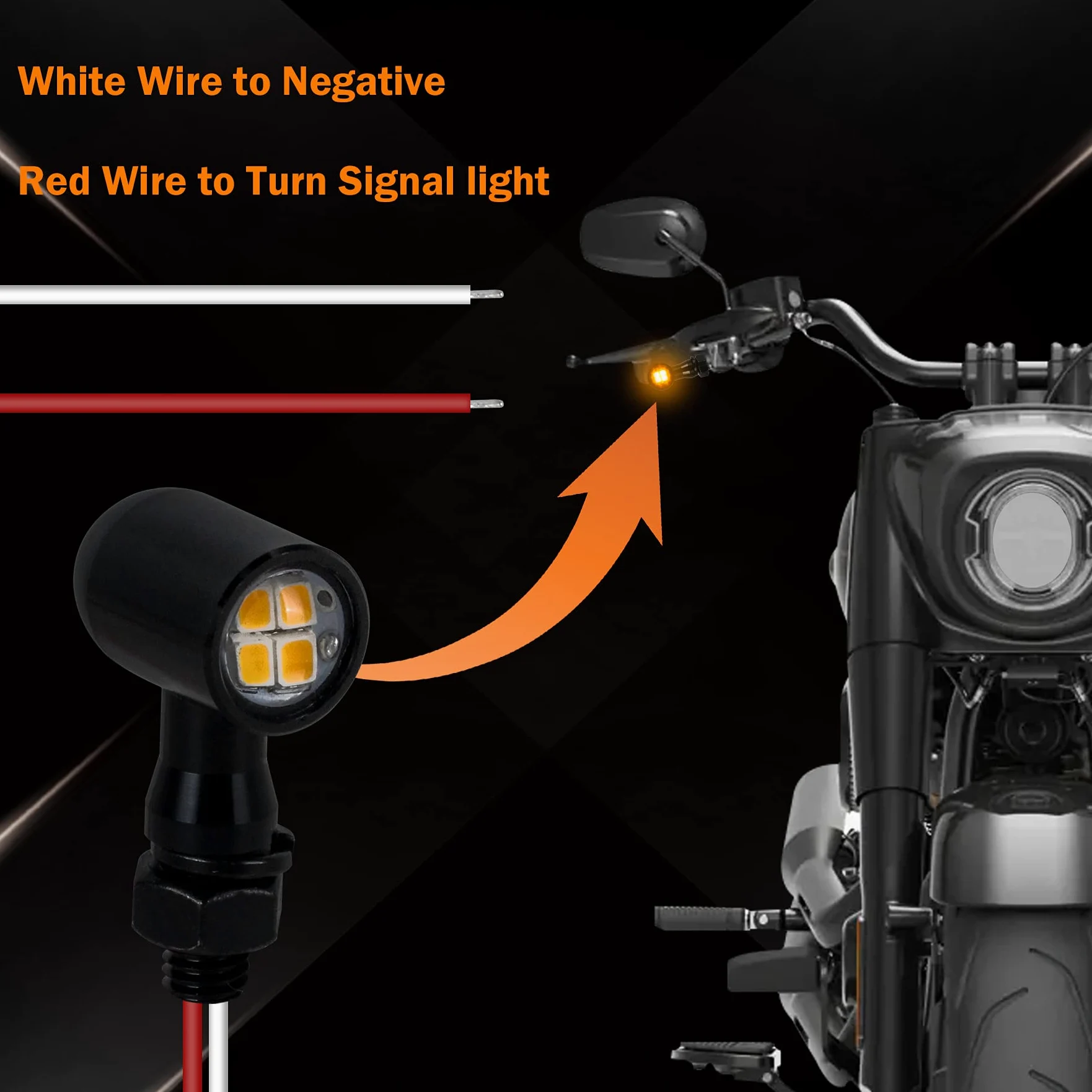 Luces LED intermitentes universales de tamaño mini, intermitentes delanteros de motocicleta, compatible con Harley Honda, Kawasaki, Suzuki, Triumph Yamaha
