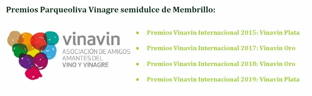 Parqueoliva Vinagre Dulce de Membrillo Orgánico Gourmet 250 ml