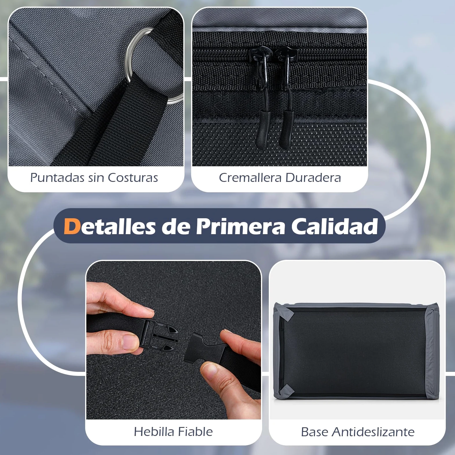 COSTWAY Bolsa de Techo de Coche Capacidad de 425 litros Bolsa de Portaequipajes Impermeable con Correas para Vehículos SUV Negro (Gris)