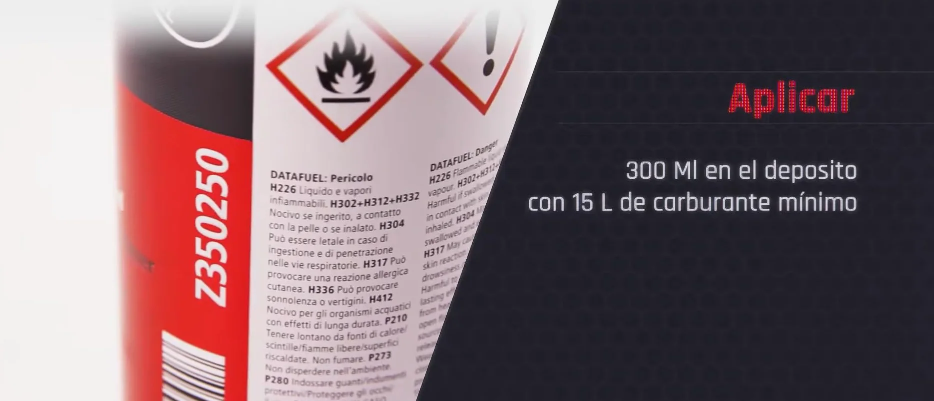 Limpia inyección DATAFUEL, aditivo profesional para circuito inyección, desbloquea, desincrusta y lubrica bomba, inyectores, válvulas de admisión y descarga y toda la cámara de combustión, 300ml. (12)