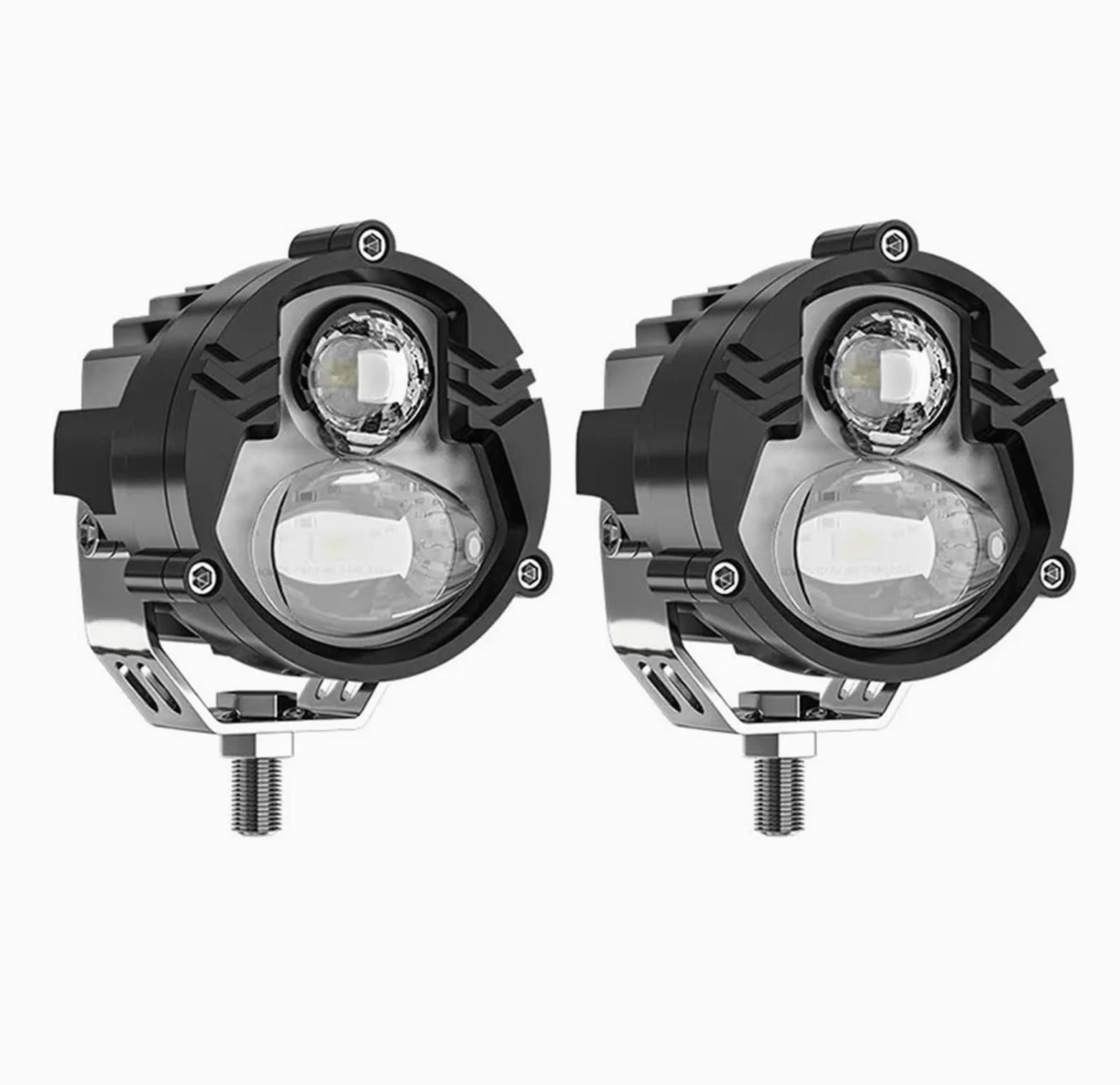 Luz Delantera de Motocicleta Faros Foco LED para motocicleta, vehículos todoterreno de dos colores, barcos a Motor, camioneta, Luz De Carretera impermeable(2PCS 033-spotlight)
