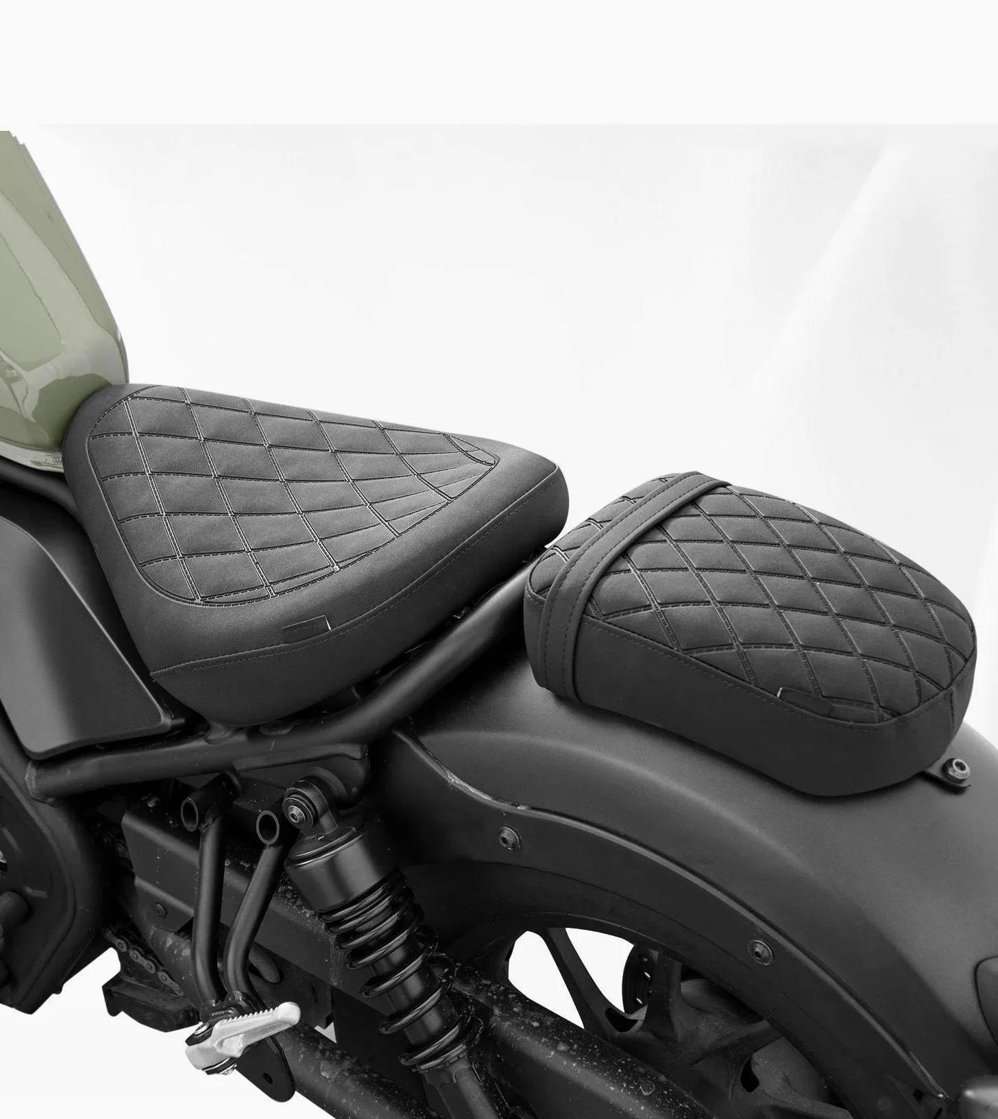 Accesorios Motocicletas para Rebel CMX300 CMX500 2017-2026 2025 2024 Silla De Montar En Motocicleta Asiento Delantero Asiento con Almohadilla Trasera Confort Piezas Repuesto(BLK)
