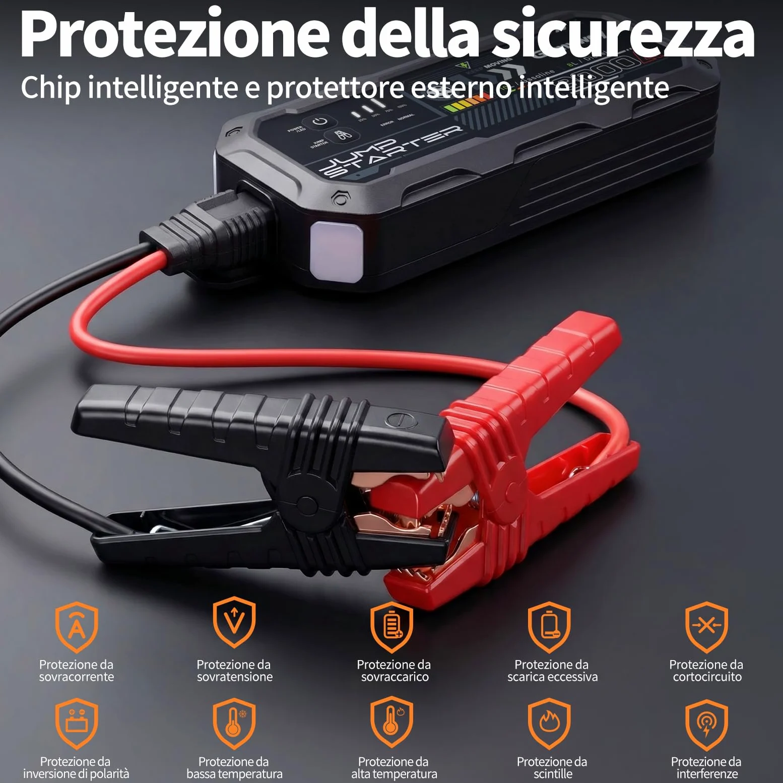 Arrancador de batería de coche 8000 A 26800 mAh, 12 V para coche hasta 10,0 l gasolina/8,0 l diésel, arrancador de batería portátil Jump Start con LED/LCD Booster Arranque