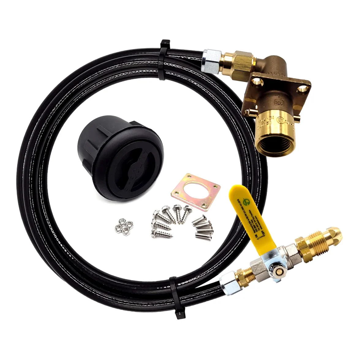 Kit de conversión de botellas de gas LPG, bayoneta británica, con adaptador de punto de llenado de bayoneta en ángulo y adaptador giratorio POL
