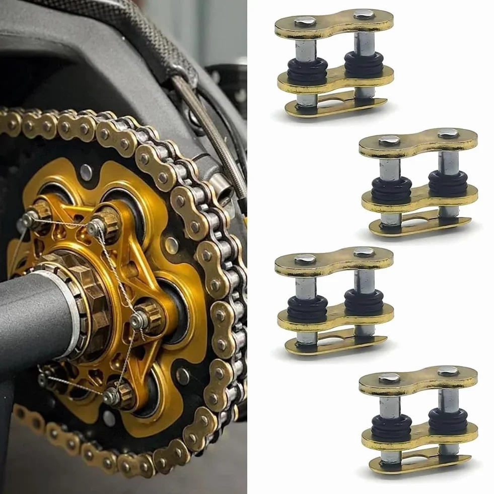 Paquete de 4 eslabones maestros de cadena de metal con sello ORing para cadenas 428 520 525 530 diseñadas para mejorar la longevidad de la cadena en motocicletas y vehículos