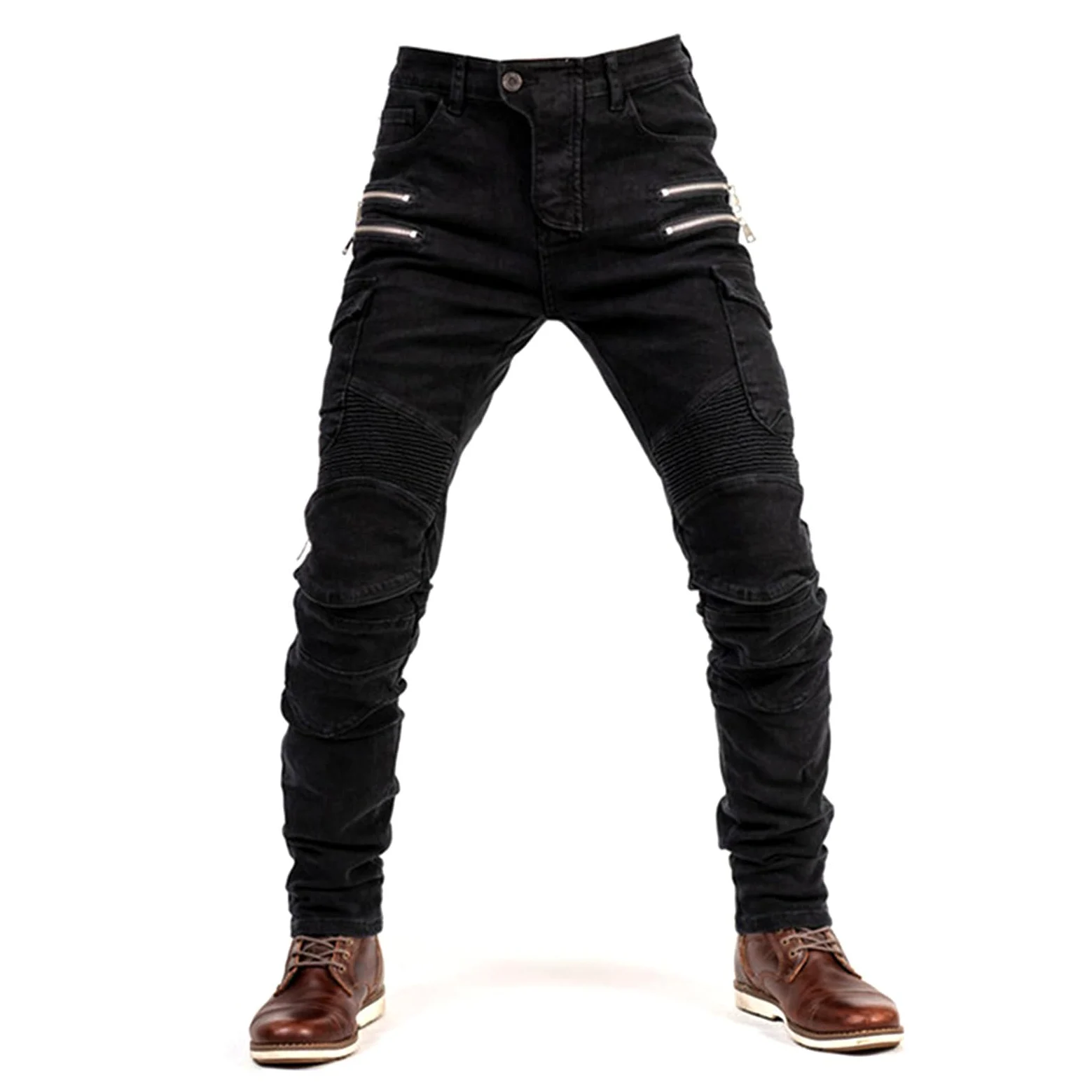 Pantalon Moto Hombre con Protecciones, Pantalon Vaquero Moto, Segunda Generación de Equipos de Protección Mejorados, Marcado CE (EN1621-1:2037)