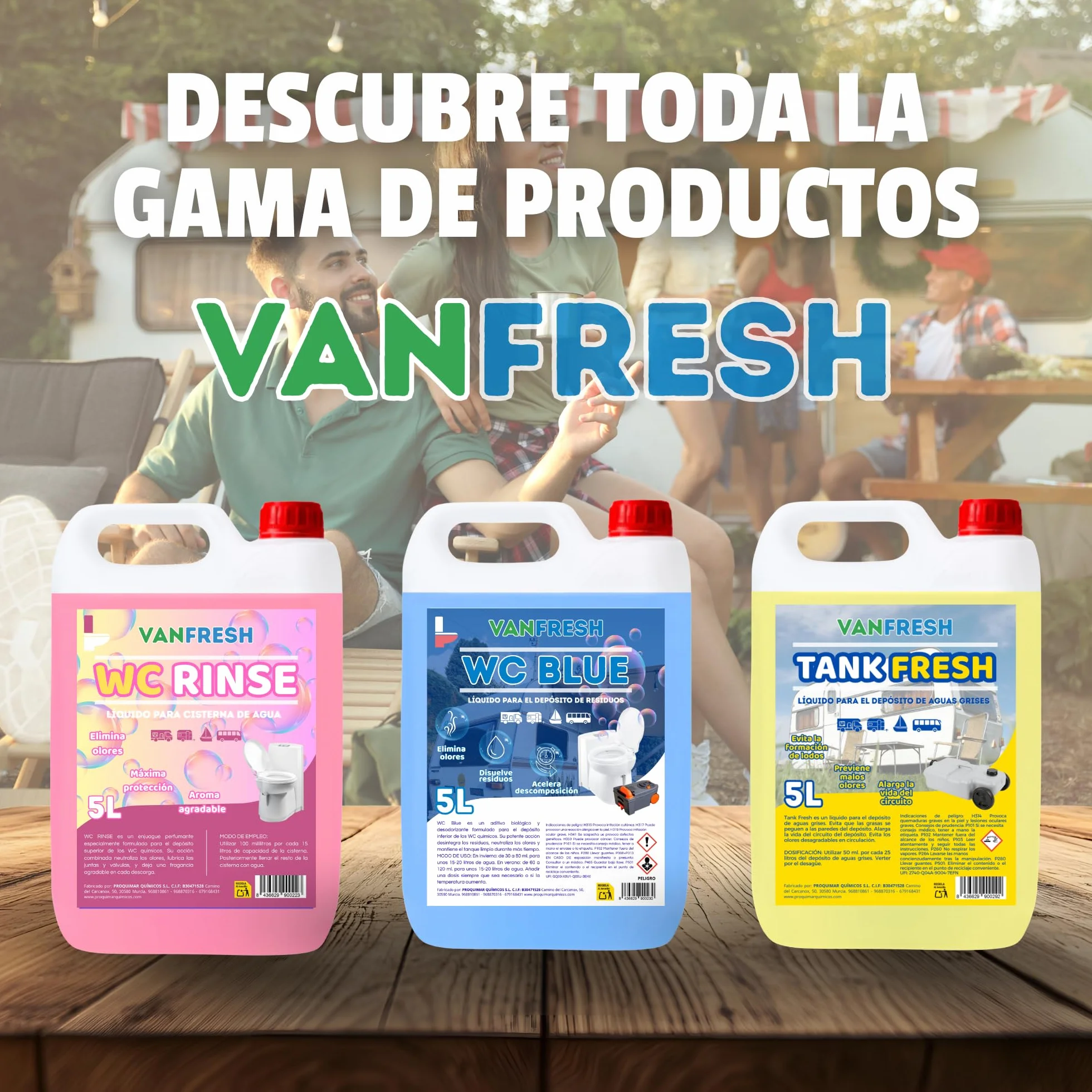 VanFresh Tank Fresh – Líquido para Depósito de Aguas Grises 5L | Elimina Malos Olores, Limpieza y Mantenimiento de Tanques de Autocaravanas, Caravanas y Barcos | Alta Eficacia y Acción Prolongada