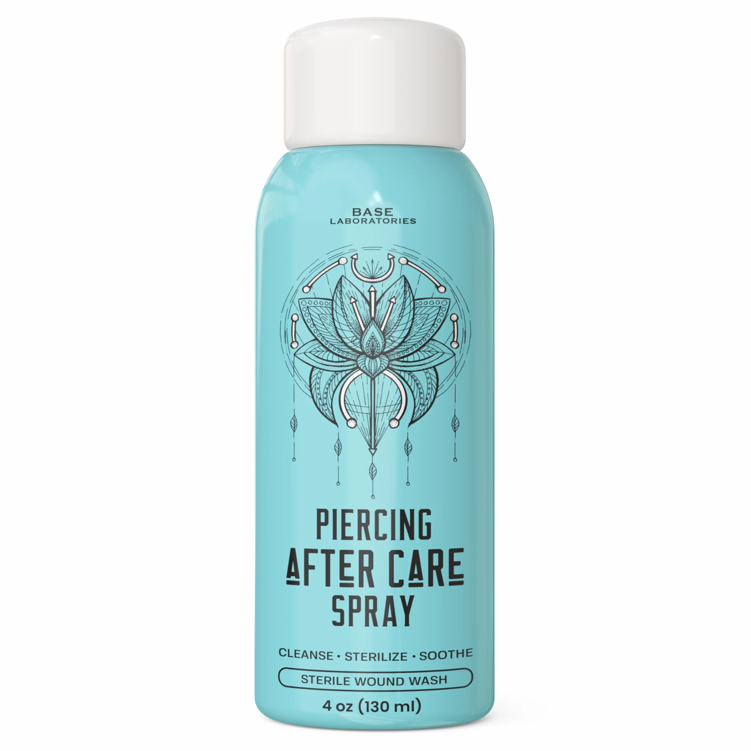 Base Labs Spray Cuidado Posterior Perforación Sal Marina 4oz Limpia Esteriliza Calma Solución Salina Piercings