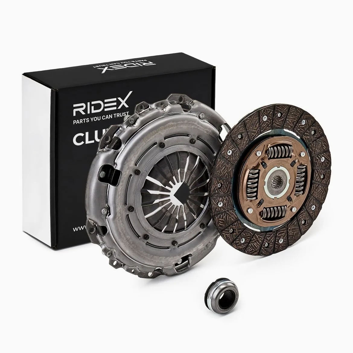 RIDEX 479C0004 Kit de embrague con placa de apriete de embrague con cojinete de desembrague con plato de embrague Compatible con CITROËN C4 II Hatchback NC
