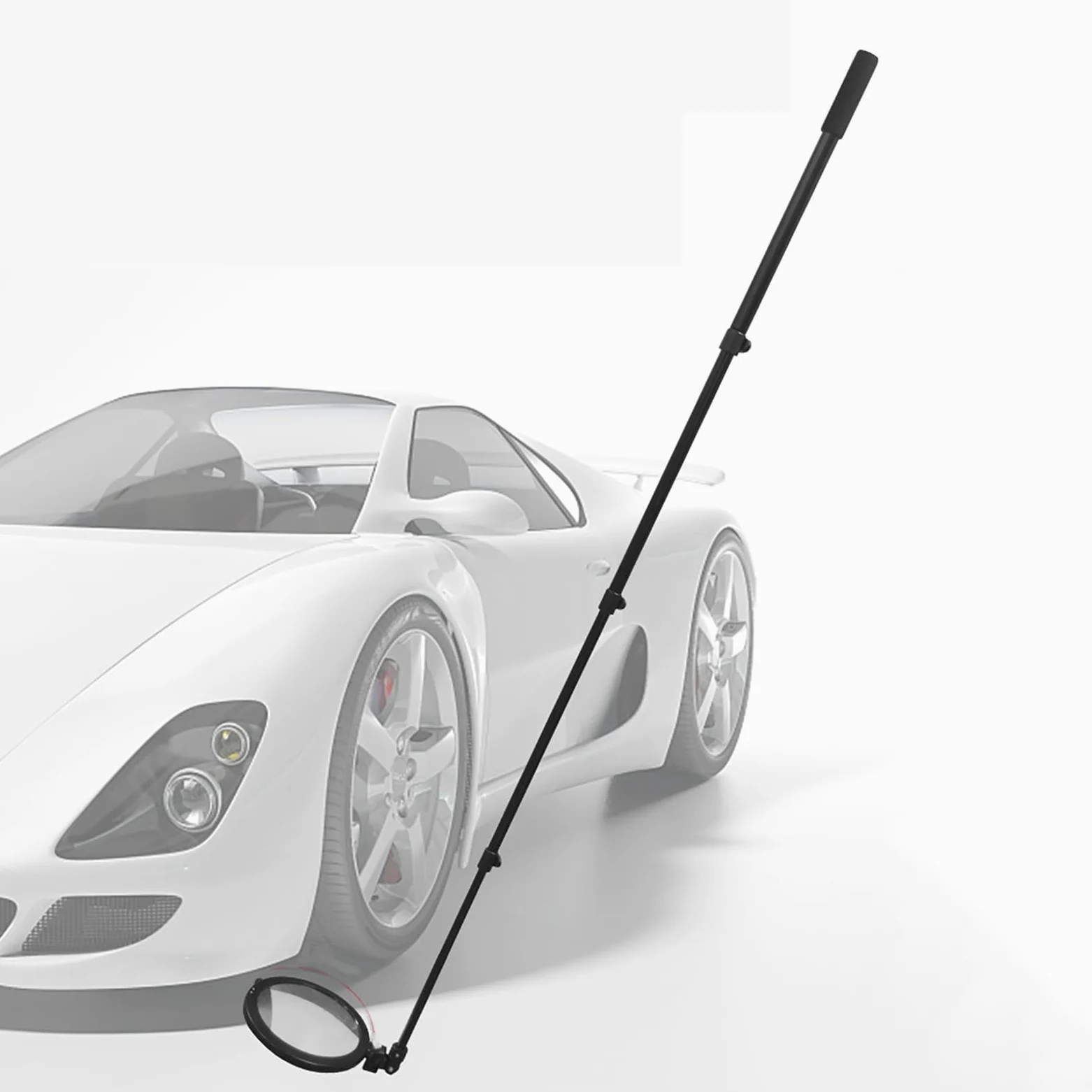 Espejo De Inspección para Bajos De Vehículo, Espejo Convexo Gran Angular Retráctil De 1,6 M con Luz LED, Rotación De 360°, Aumento De 2X, para Inspeccionar El Chasis Y Otros Objetos.