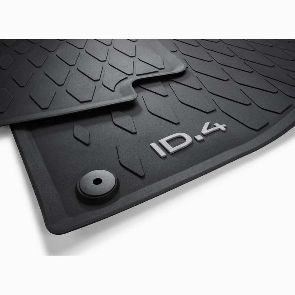 Volkswagen 11B06150082V - Alfombrillas de Goma para Todas Las Condiciones climáticas, 4 Alfombrillas de Goma, con Texto ID.4