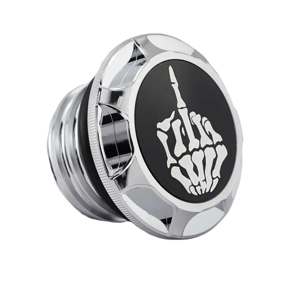 Tapa de aceite de tanque de combustible CNC de aluminio para Harley Davidson Sportster XL 1200 883 X48 Dyna - Dedo medio