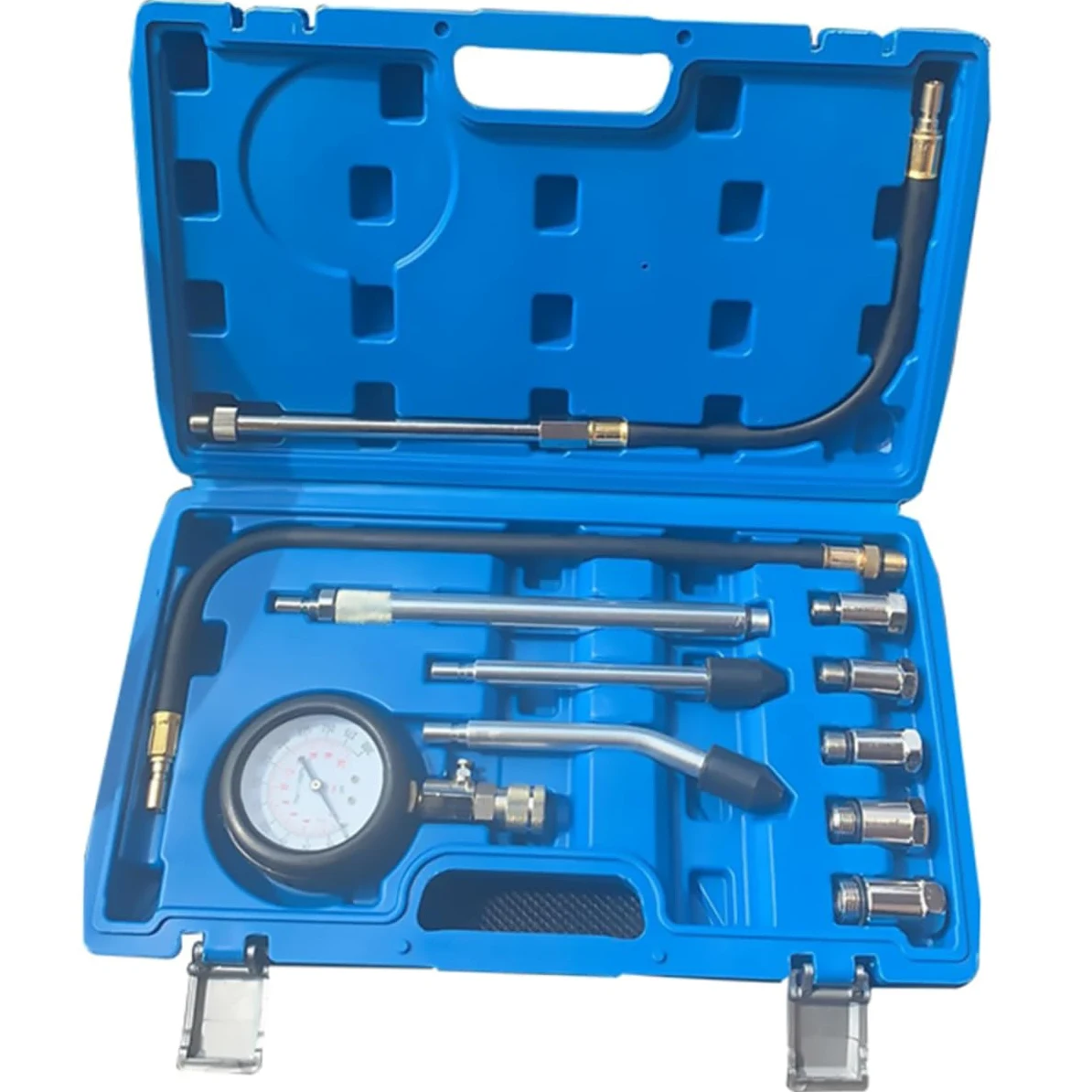 Alipis 1 Juego Kit de Medición de Compresión de Motor para Automóviles Camiones y Motocicletas Manómetro de Presión Dual Bar Psi para de Motores de Gasoline