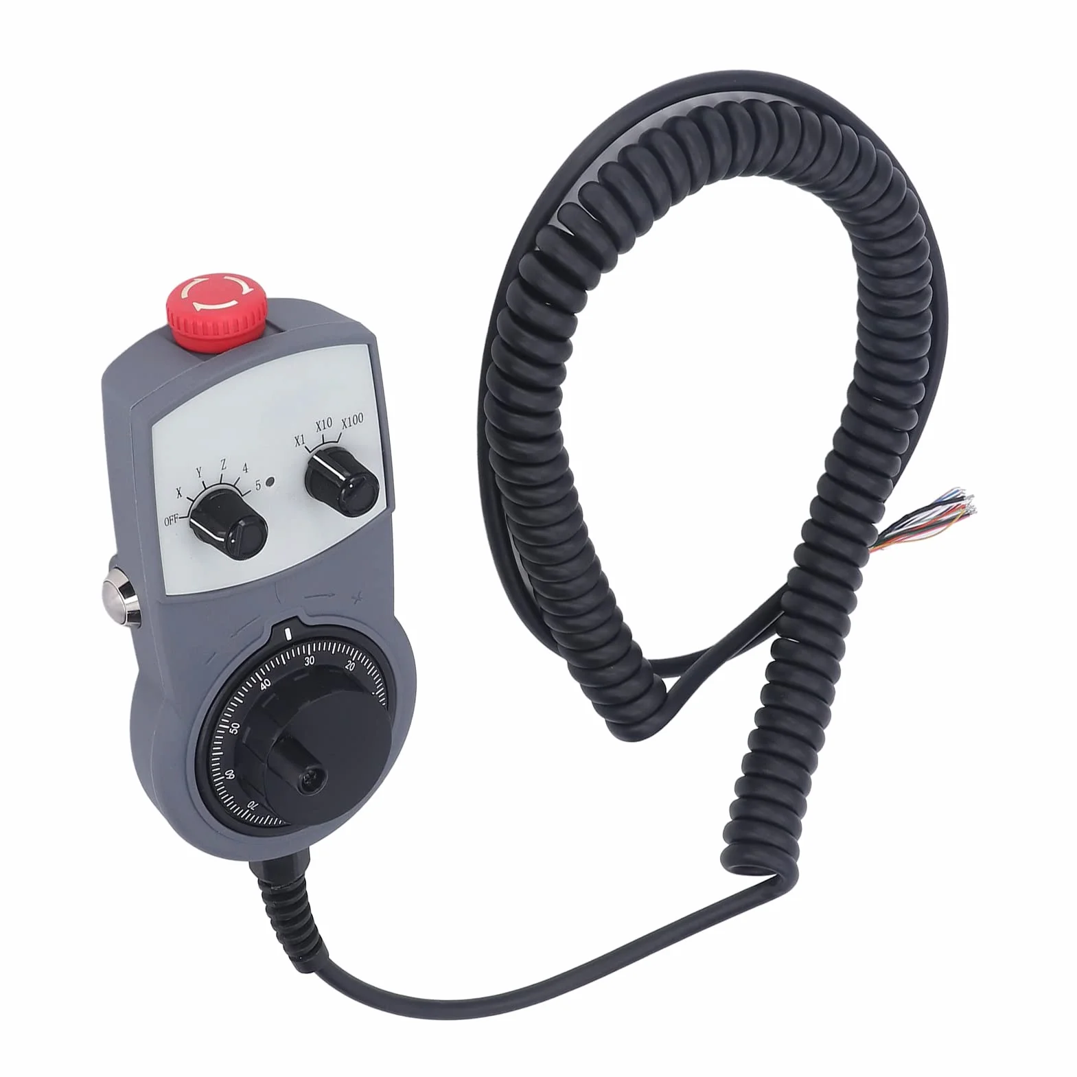 Generic Controlador de Volante Electrónico CNC con Base Magnética para Uso Conveniente en Fabricación, Cables Duraderos, Parada de Emergencia Incluida