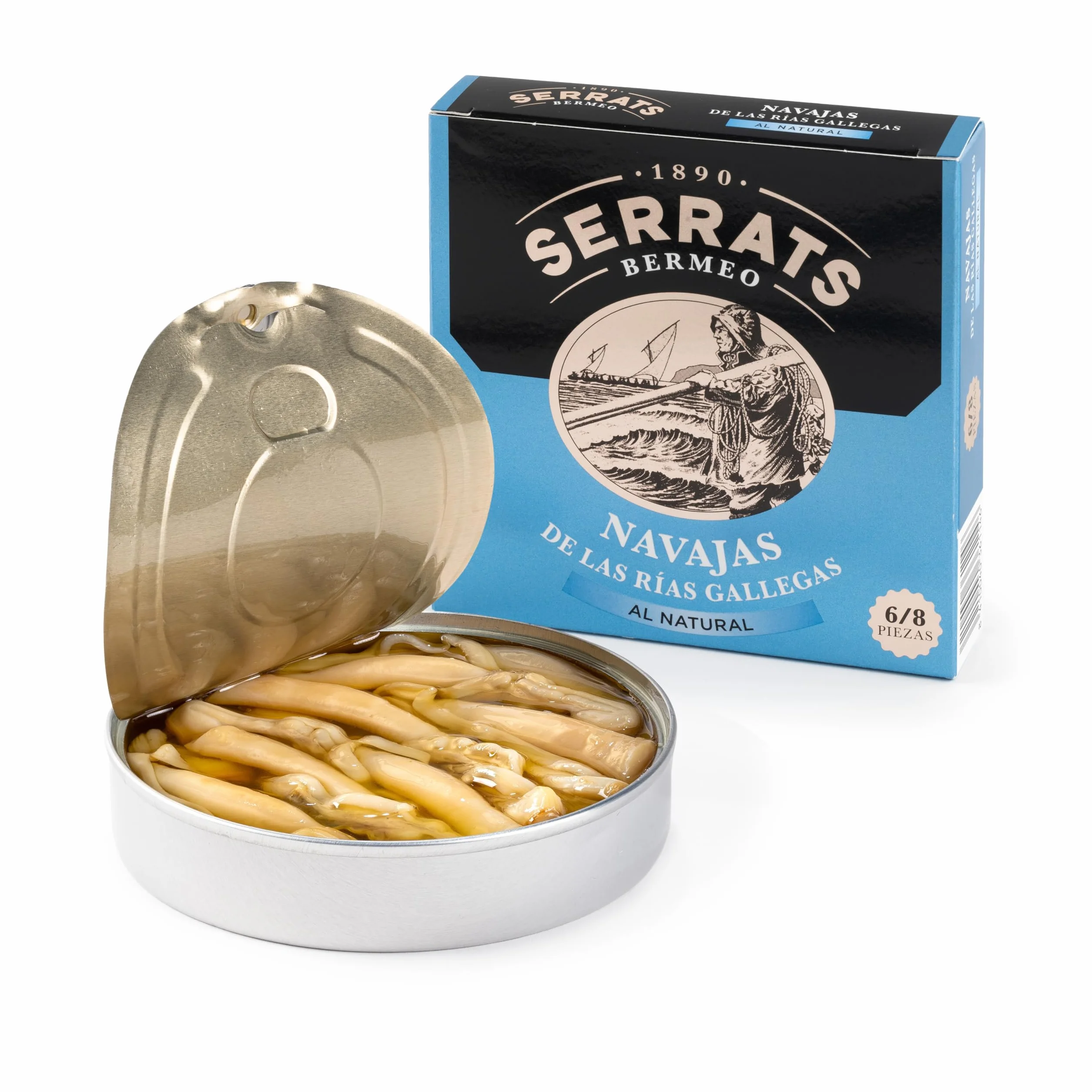 Conservas Serrats Navajas de las Rías Gallegas al natural 6-8 piezas