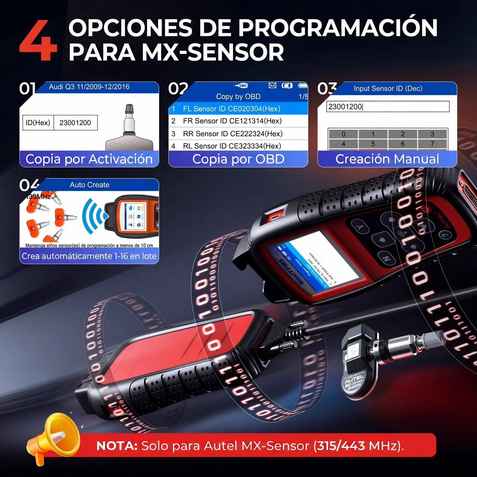 Autel MaxiTPMS TS508WF Herramienta de Programación TPMS, con 8PCS MX-Sensor(240€) WiFi Ver. TS508 TS501 Pro TS408S TS401 Herramienta de Reaprendizaje TPMS, Reiniciar/Reaprender/Activar Todos Sensores